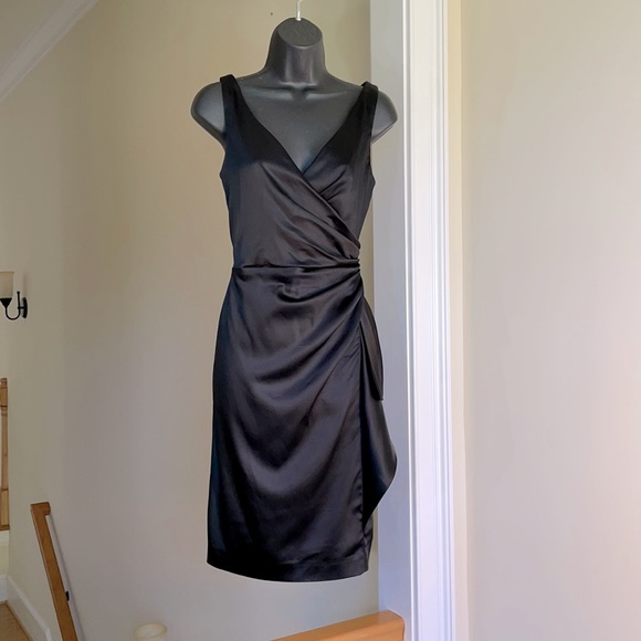 White House Black Market Dresses & Skirts - WHBM sz 8 black semi formal satin stretch LBD